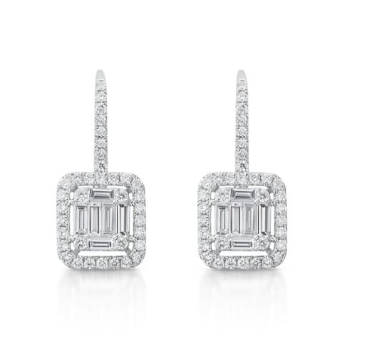 Illusion Emerald Halo Earrings